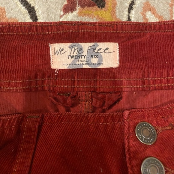 Free People Micro Mini Corduroy Skirt | Red | Size 26 - Picture 6 of 6